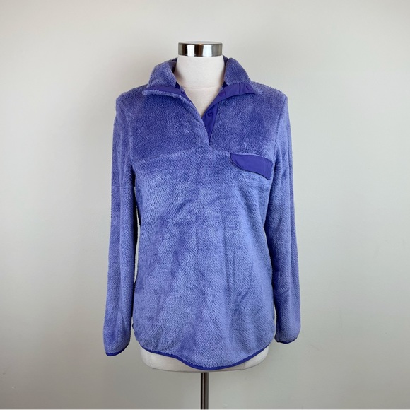 Jachs Cabin Solid Purple Blue Fuzzy Long Sleeve Sweater Pullover Women Small - Picture 1 of 6
